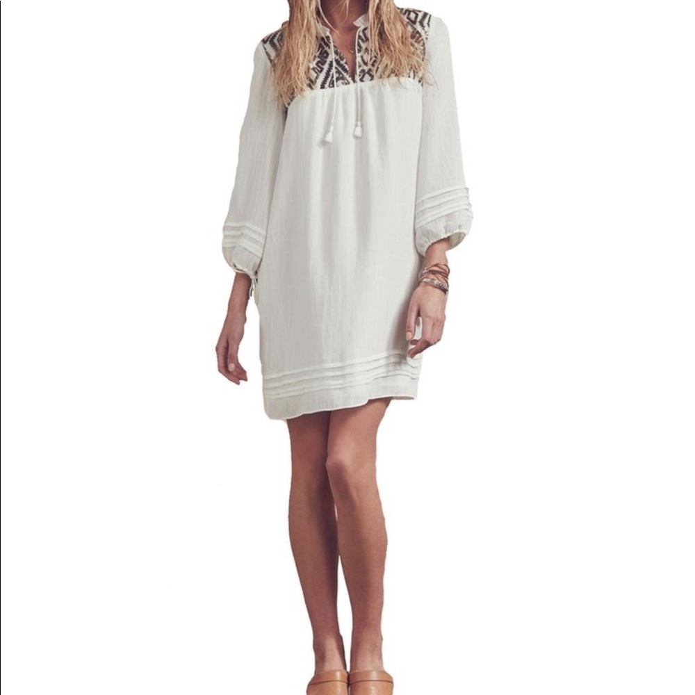 Saylor white Melis dress w/bronze embellishment xs